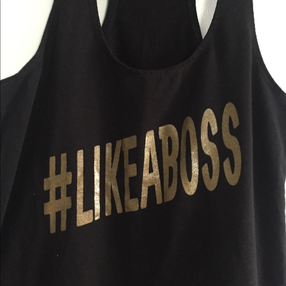#LIKEABOSS black and gold tank